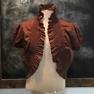 XL women’s brown cropped lightweight jacket